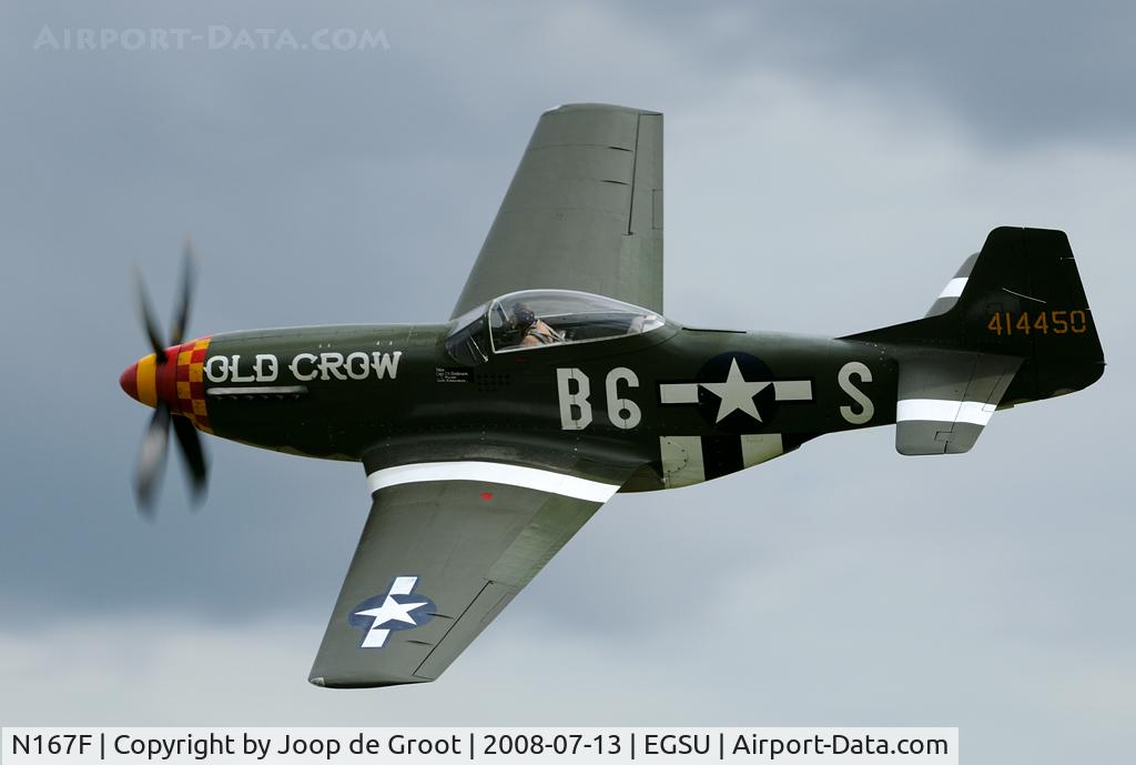 N167F, 1944 North American P-51D Mustang C/N 122-40417, The pilot is definately highly concentrated on its low and tight turn.