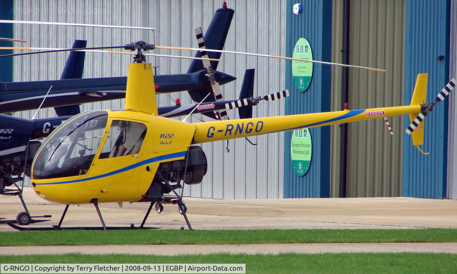 G-RNGO, 2000 Robinson R22 Beta II C/N 3035, Robinson R22 on display at Kemble 2008 - Saturday - Battle of Britain Open Day