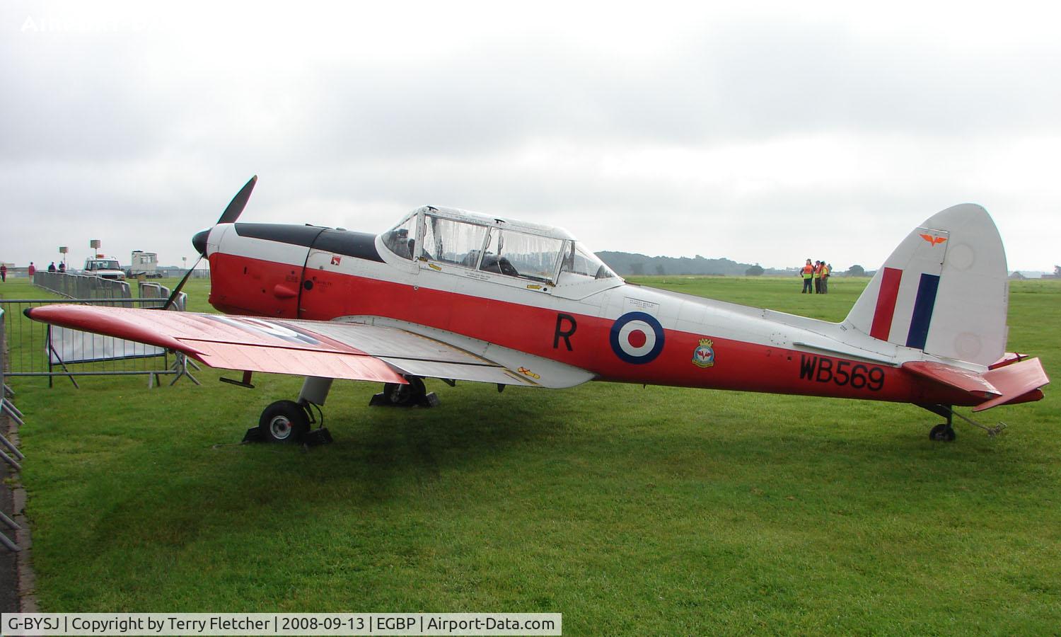 G-BYSJ, 1950 De Havilland DHC-1 Chipmunk T.10 C/N C1/0021, DHC-1 Chipmunk  wears ex military serial WB569 on display at Kemble 2008 - Saturday - Battle of Britain Open Day