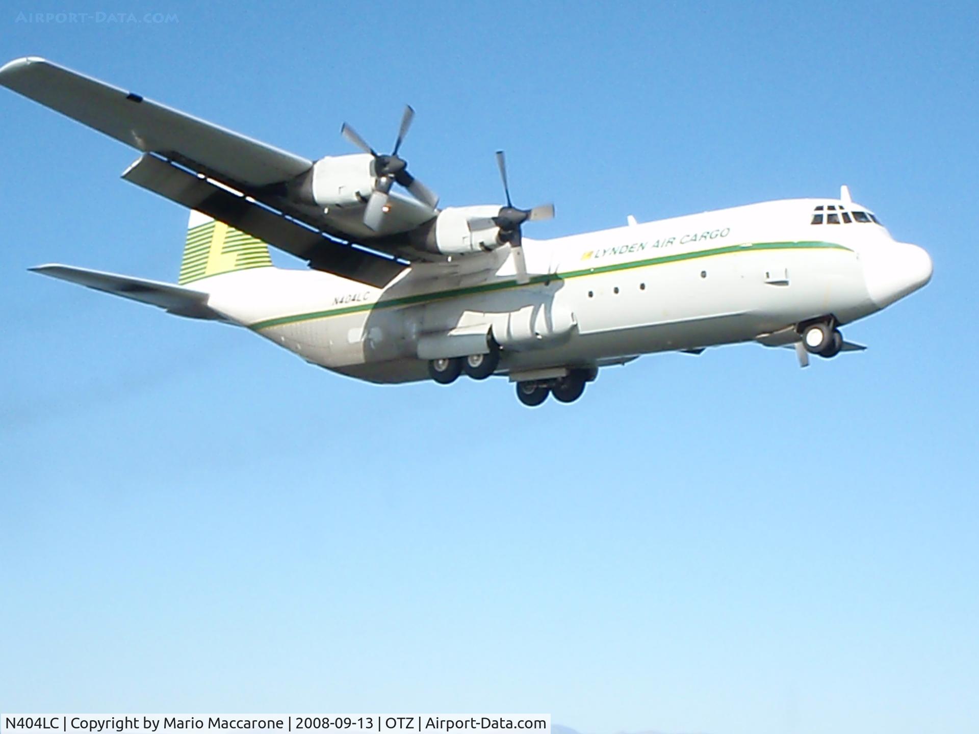 N404LC, 1977 Lockheed 382G C/N 4763, On Approch Runway 90 KOTZ