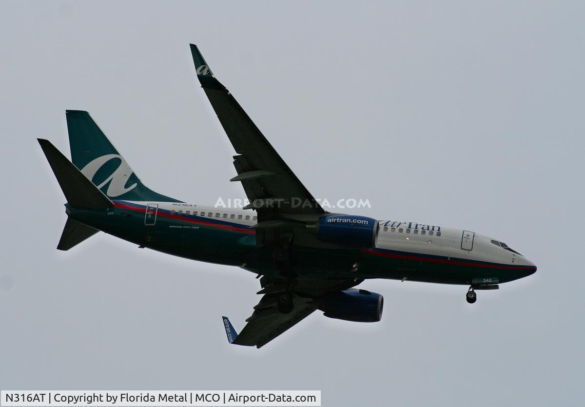 N316AT, 2007 Boeing 737-7BD C/N 33928, Air Tran 737-700