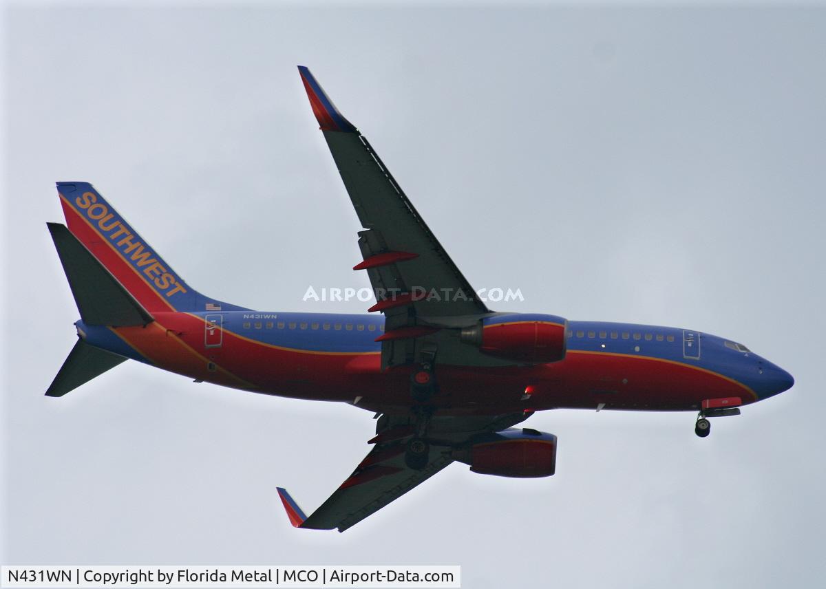 N431WN, 2002 Boeing 737-7H4 C/N 29845, Southwest 737-700