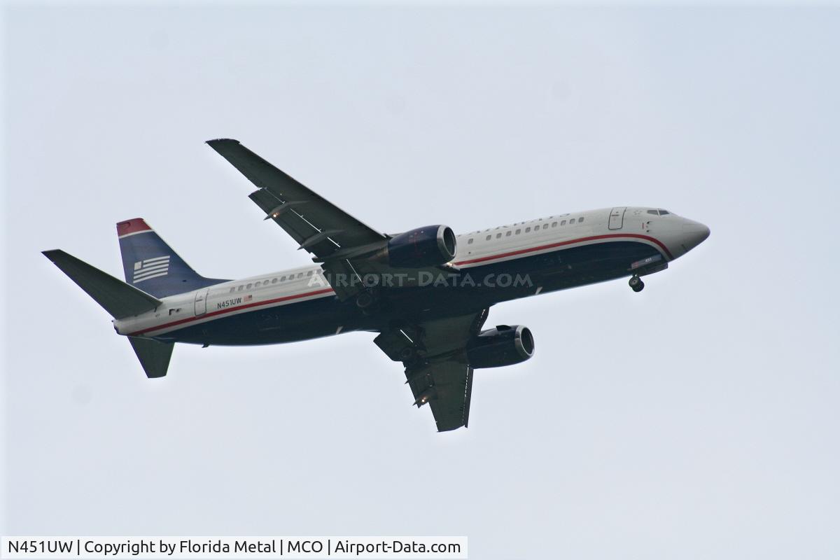 N451UW, 1990 Boeing 737-4B7 C/N 24934, US Airways 737-400