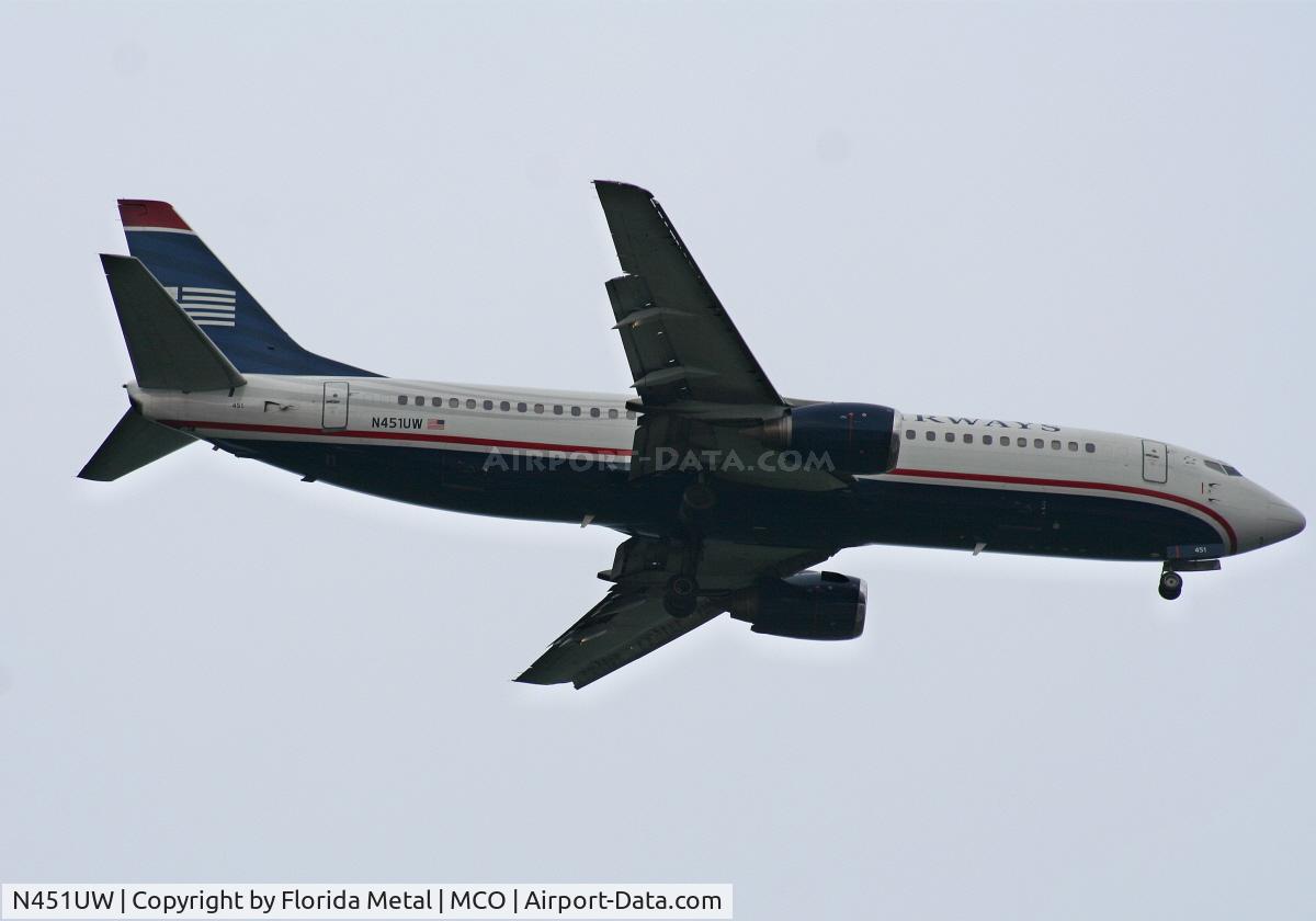 N451UW, 1990 Boeing 737-4B7 C/N 24934, US Airways 737-400