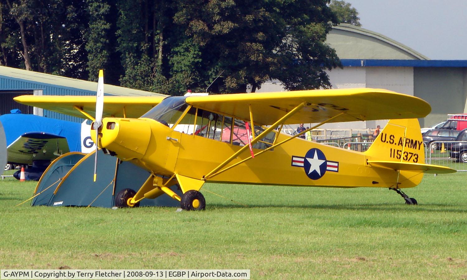 G-AYPM, 1951 Piper L-18C Super Cub C/N 18-1373, 1951 Piper L18C on display at Kemble 2008 - Saturday - Battle of Britain Open Day