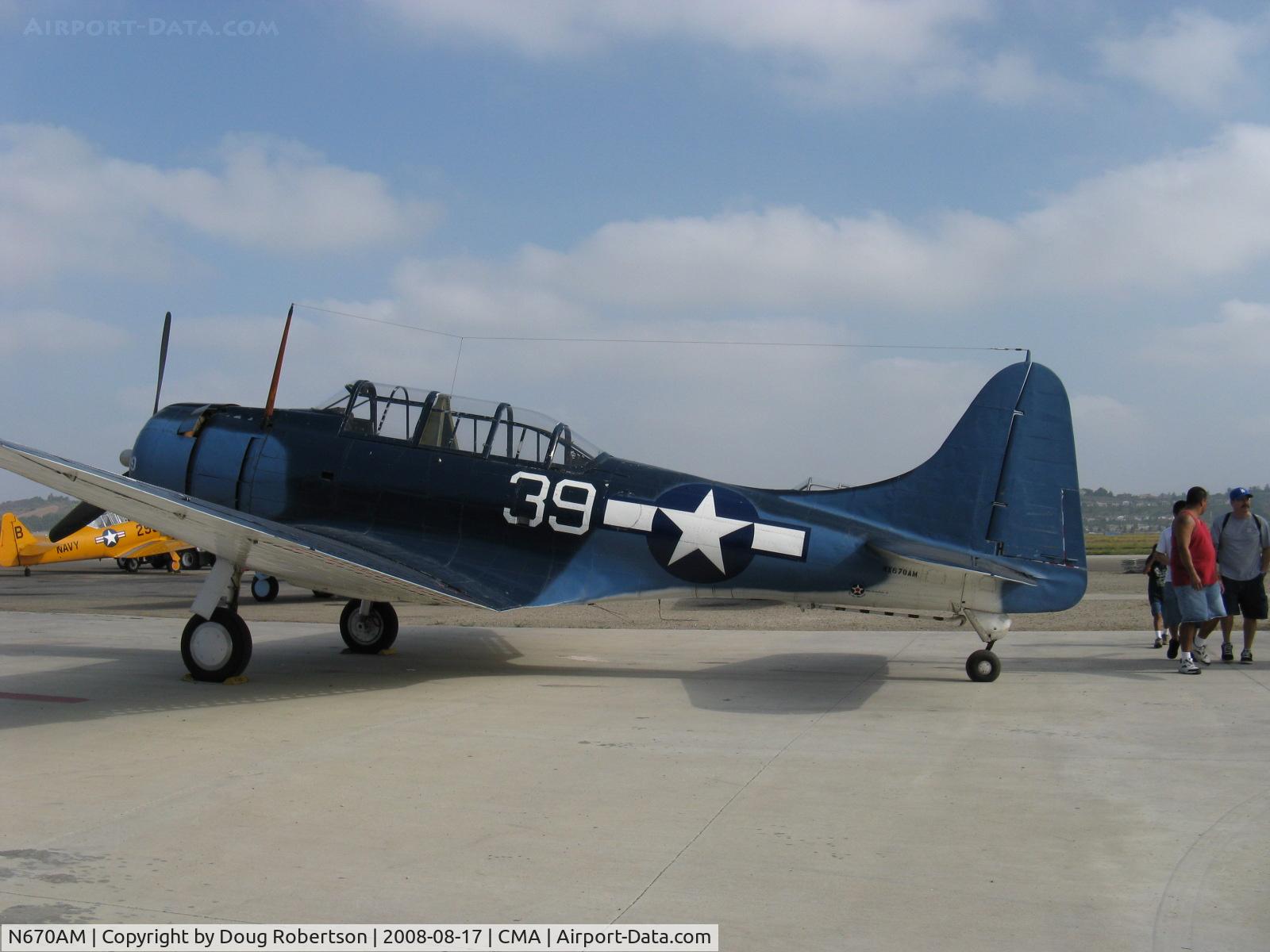 N670AM, 1993 Douglas SBD-5 Dauntless C/N 28536, 1993 Douglas/Maloney SBD-5 DAUNTLESS, Wright R-1820-60 Cyclone 9 cylinder radial 1,200 Hp