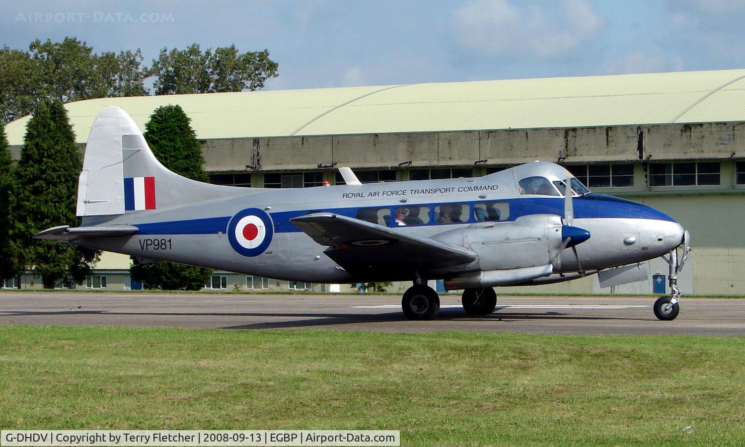 G-DHDV, De Havilland DH-104 Devon C.2 C/N 04205, 1954 Dove still in service giving pleasure flights at Kemble 2008 - Saturday - Battle of Britain Open Day