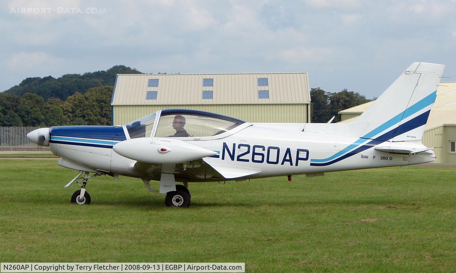 N260AP, 1992 SIAI-Marchetti F-260D C/N 839, 1992 Siai Marchetti F260D on display at Kemble 2008 - Saturday - Battle of Britain Open Day