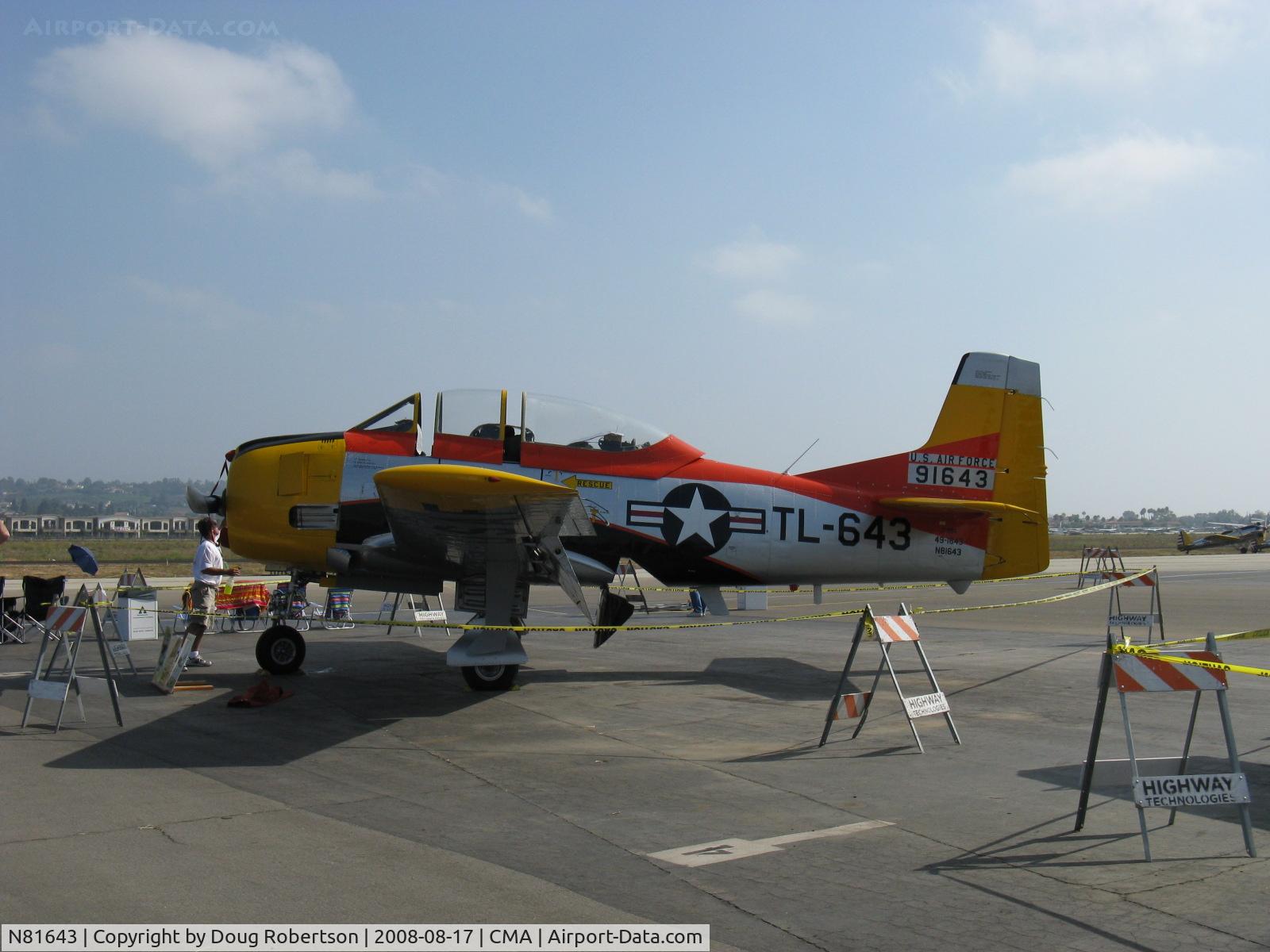 N81643, 1949 North American T-28A Trojan C/N 159-155 (49-1643), 1949 North American T-28A TROJAN, Wright R-1300-C7BA 800 Hp