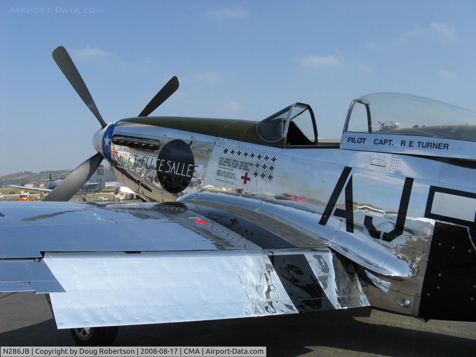 N286JB, 1945 North American P-51D Mustang C/N 4511483, 1945 North American F-51D MUSTANG 'Short Fuse Sallee', Rolls Royce V-1650-7 1,490 Hp, Limited class, cowl art
