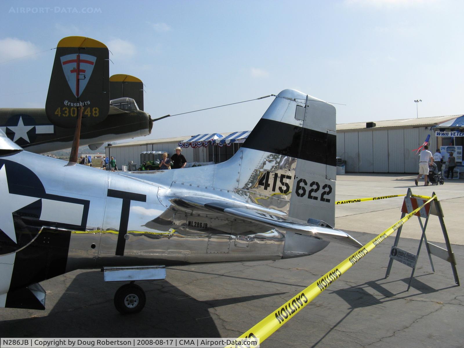 N286JB, 1945 North American P-51D Mustang C/N 4511483, 1945 North American F-51D MUSTANG 'Short Fuse Sallee', Rolls Royce V-1650-7 1,490 Hp, Limited class, tail data