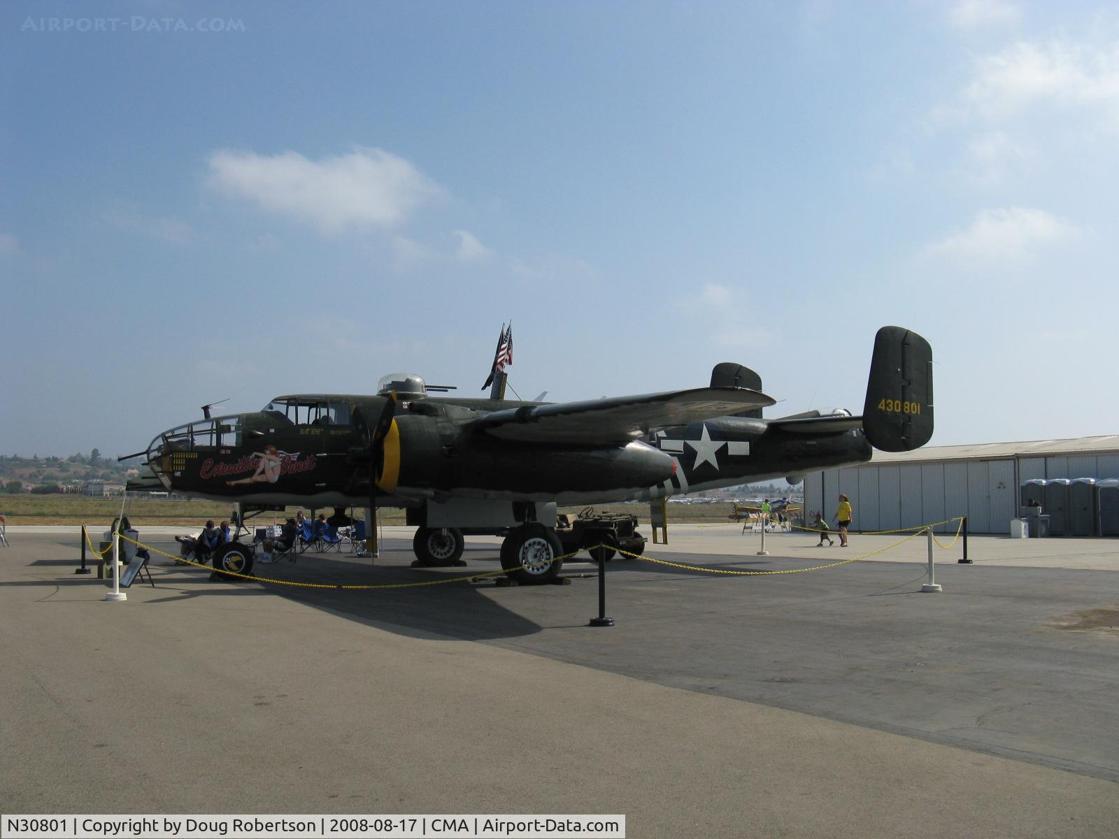 N30801, 1944 North American TB-25N Mitchell C/N 108-34076, 1944 North American TB-25N MITCHELL 'Executive Sweet', two Wright Cyclone R-2600s 1,700 Hp each