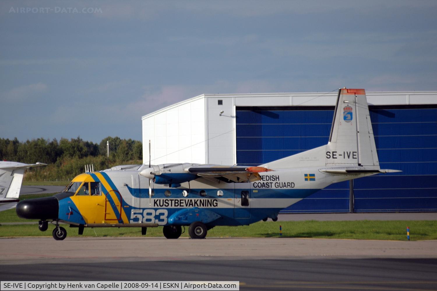 SE-IVE, 1986 CASA C-212-200 Aviocar C/N 343, CASA C212, number 583, operated by Kustbevakningen, the Swedish Coast Guard.