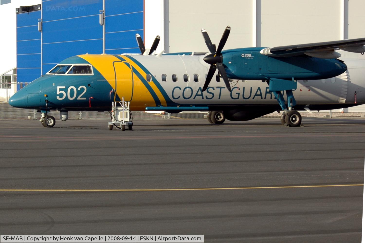 SE-MAB, 2006 De Havilland Canada DHC-8-311Q Dash 8 C/N 631, Dash 8, number 502, operated by the Kustbevakningen, the Swedish Coast Guard