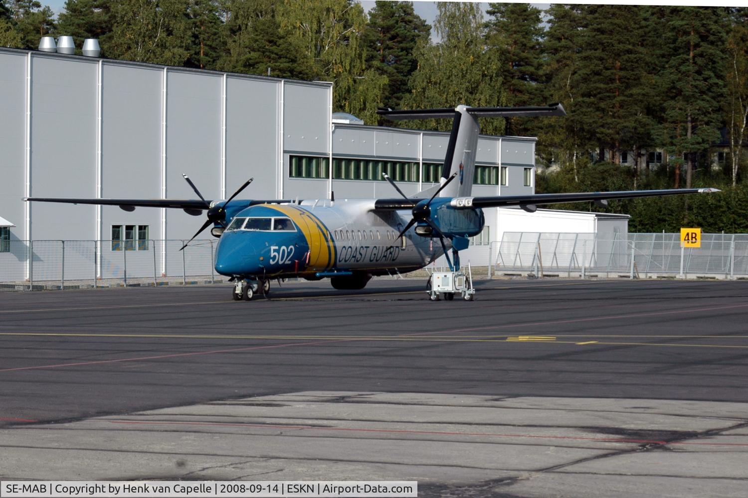 SE-MAB, 2006 De Havilland Canada DHC-8-311Q Dash 8 C/N 631, Dash 8, number 502, operated by the Kustbevakningen, the Swedish Coast Guard