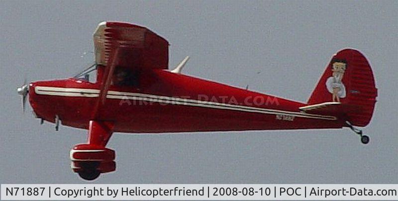N71887, 1946 Luscombe 8E Silvaire C/N 3314, Betty Boop wb out of Bracket