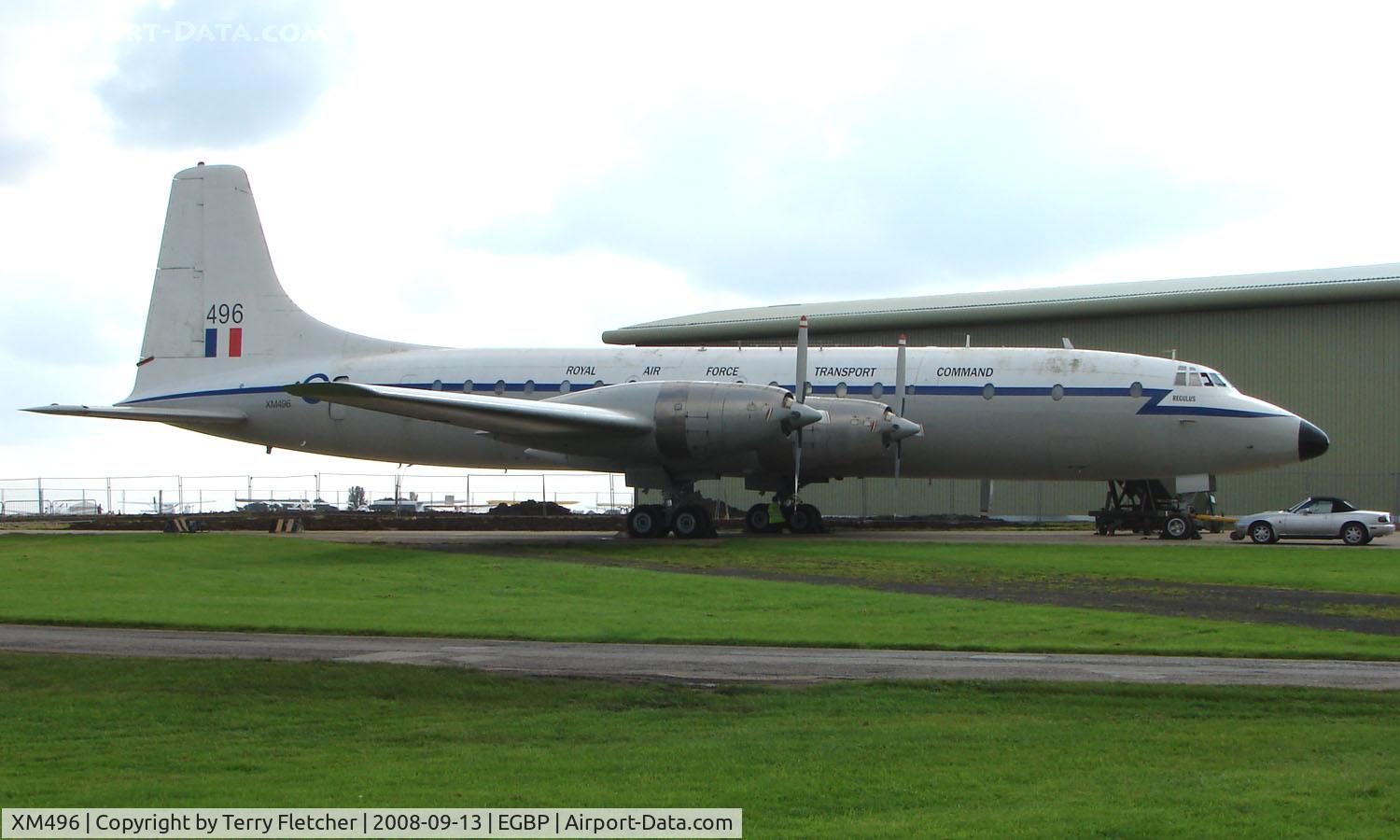 XM496, 1959 Bristol Britannia C.1 (175 Britannia 253F) C/N 13508, This Bristol Britannia aircraft was the last of its type to fly (in 1997) - now restored to its former Royal Air Force livery at Kemble UK