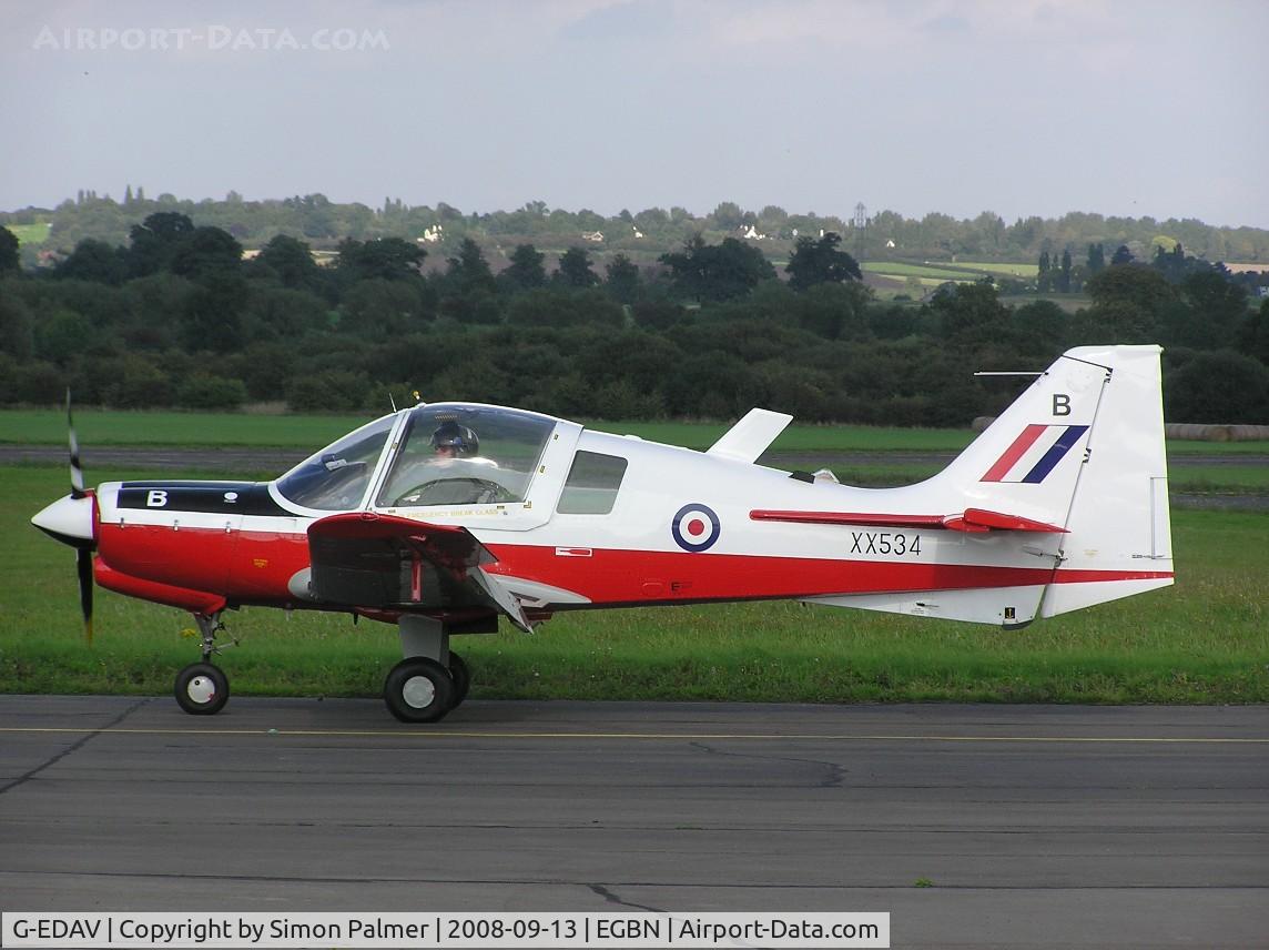 G-EDAV, 1973 Scottish Aviation Bulldog T.1 C/N BH.120/220, Bulldog taxying in at Tollerton