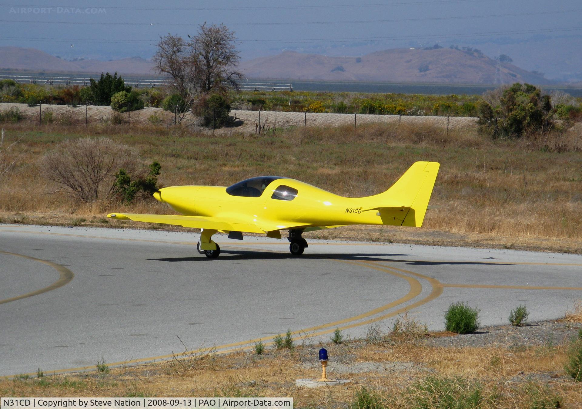 N31CD, Lancair 235 C/N 020-A, Davis Curtis J LANCAIR 235 ready for take-off @ Palo Alto, CA