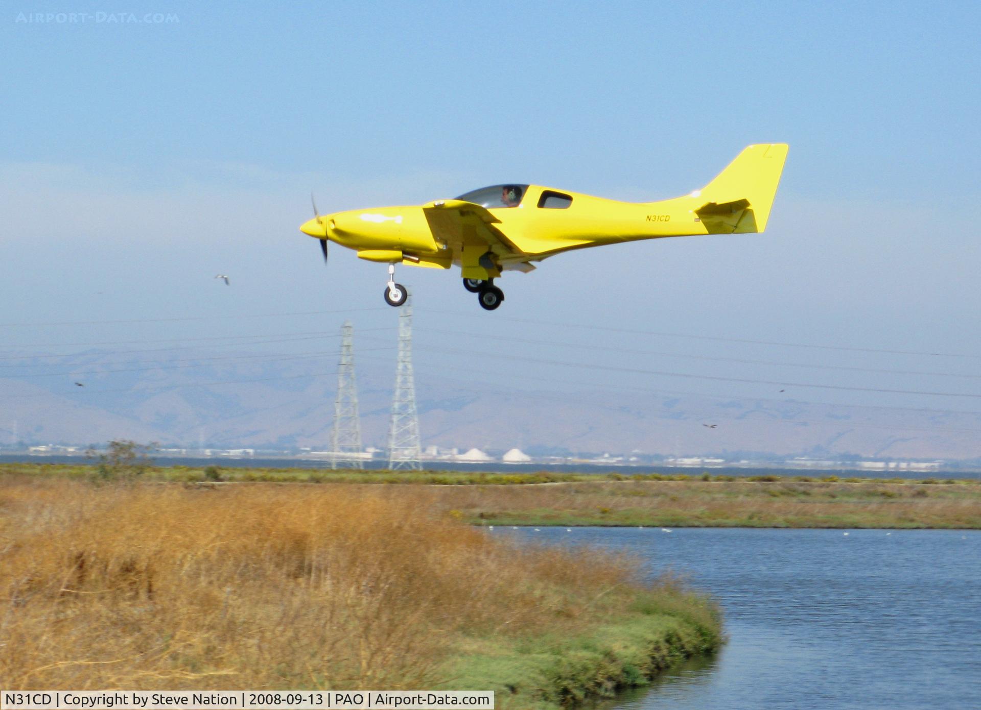 N31CD, Lancair 235 C/N 020-A, Davis Curtis J LANCAIR 235 landing @ Palo Alto, CA