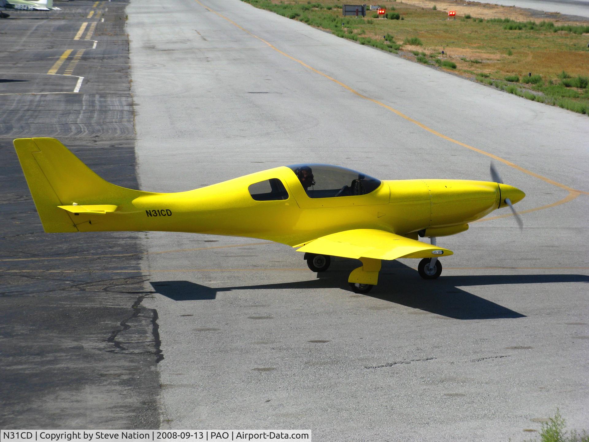 N31CD, Lancair 235 C/N 020-A, Davis Curtis J LANCAIR 235 taxying @ Palo Alto, CA