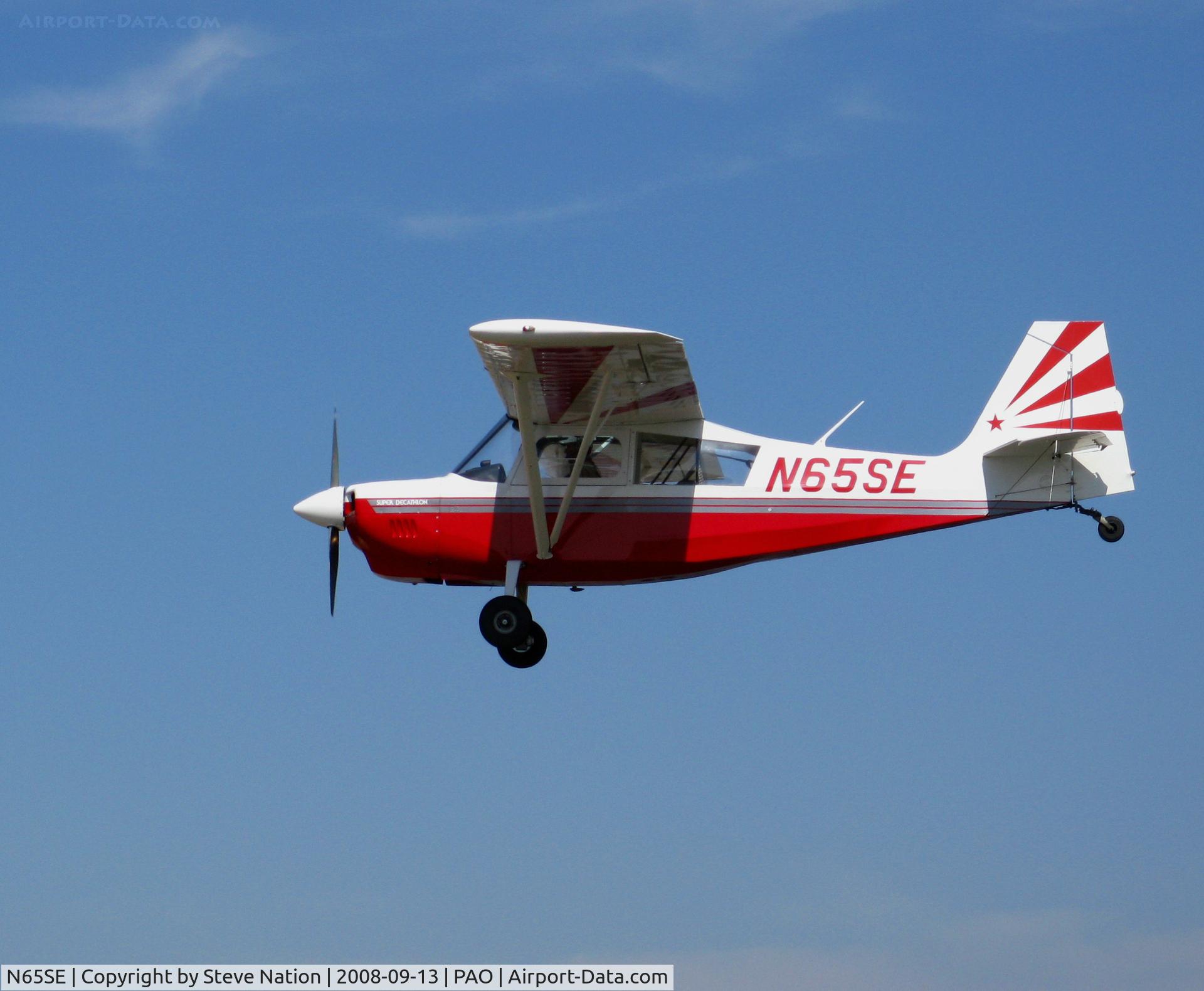 N65SE, 2005 American Champion 8KCAB Super Decathlon C/N 988-2005, 2005 American Champion Aircraft 8KCAB landing @ Palo Alto, CA