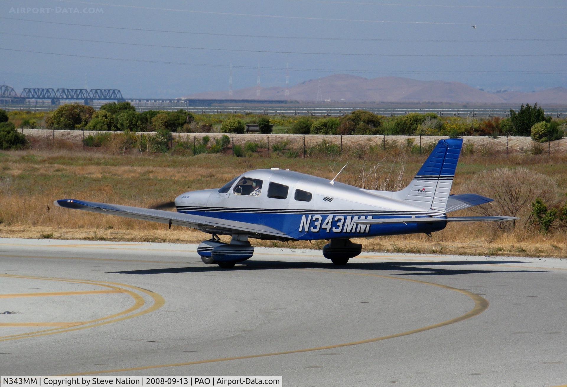 N343MM, 1999 Piper PA-28-181 C/N 28-43266, 1999 Piper PA-28-181 ready for take-off @ Palo Alto, CA