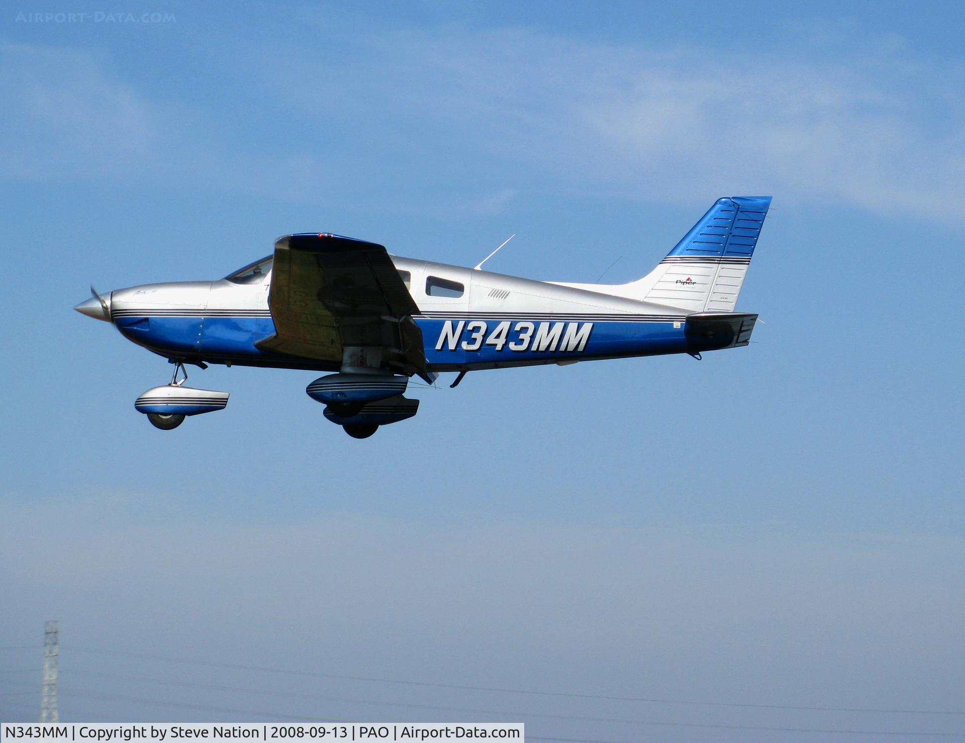 N343MM, 1999 Piper PA-28-181 C/N 28-43266, 1999 Piper PA-28-181 landing @ Palo Alto, CA
