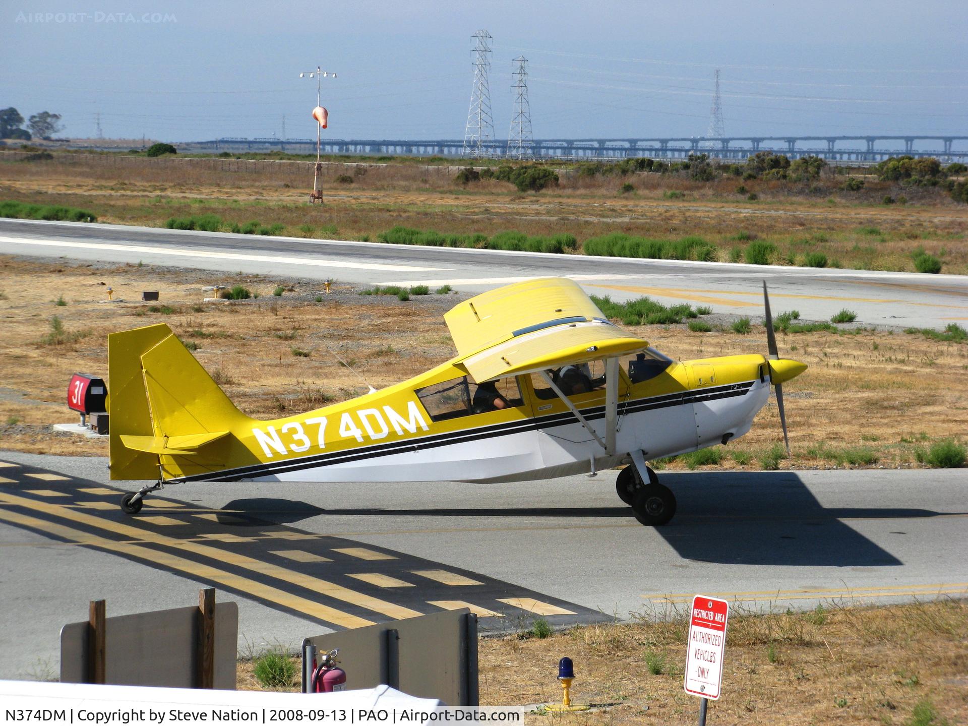 N374DM, 1999 American Champion 7ECA Citabria C/N 1374-99, 1999 American Champion Aircraft 7ECA taxying for take-off @ Palo Alto, CA