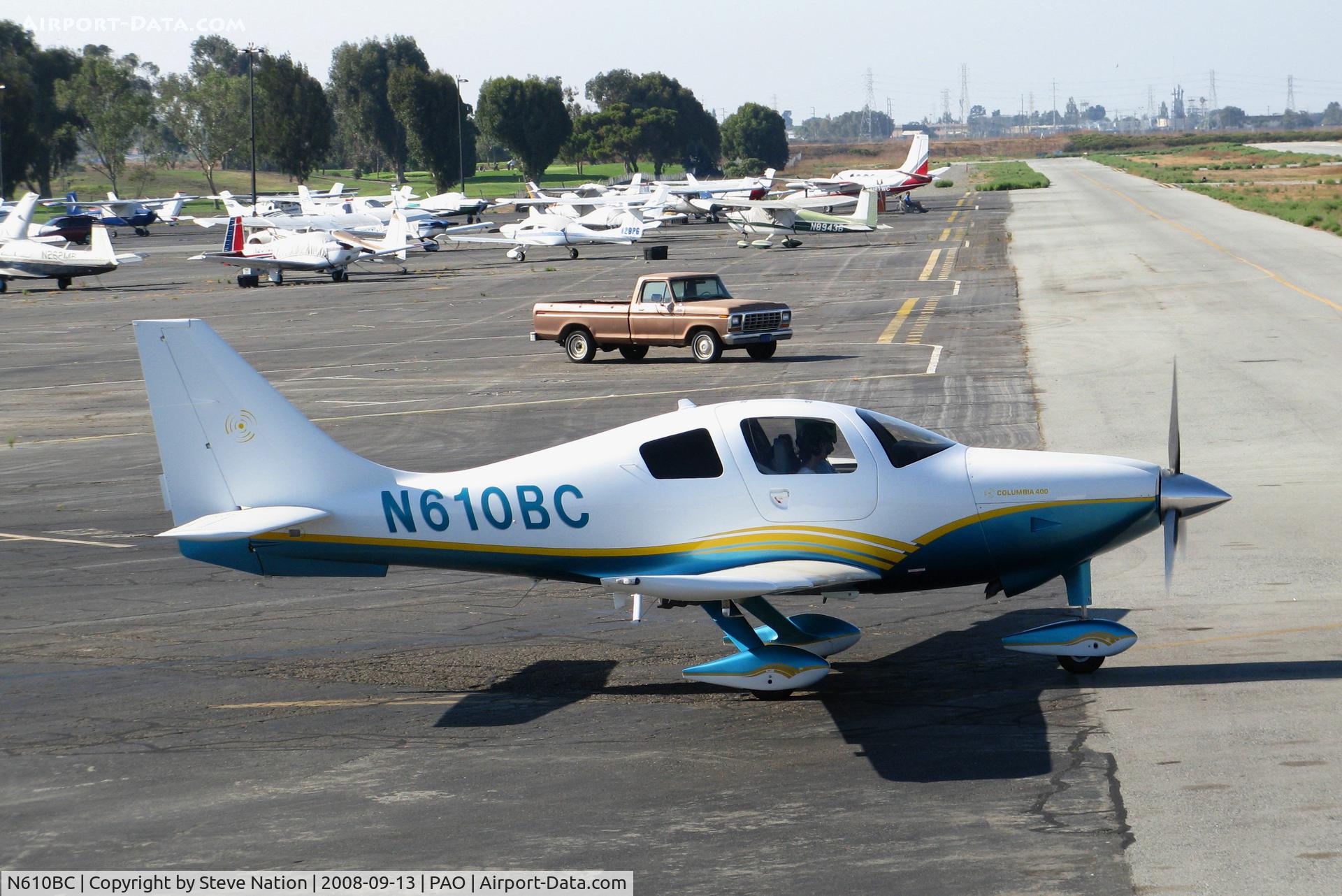 N610BC, 2006 Columbia Aircraft Mfg LC41-550FG C/N 41683, 2006 Columbia Aircraft Mfg LC41-550FG crossing taxiway @ Palo Alto, CA
