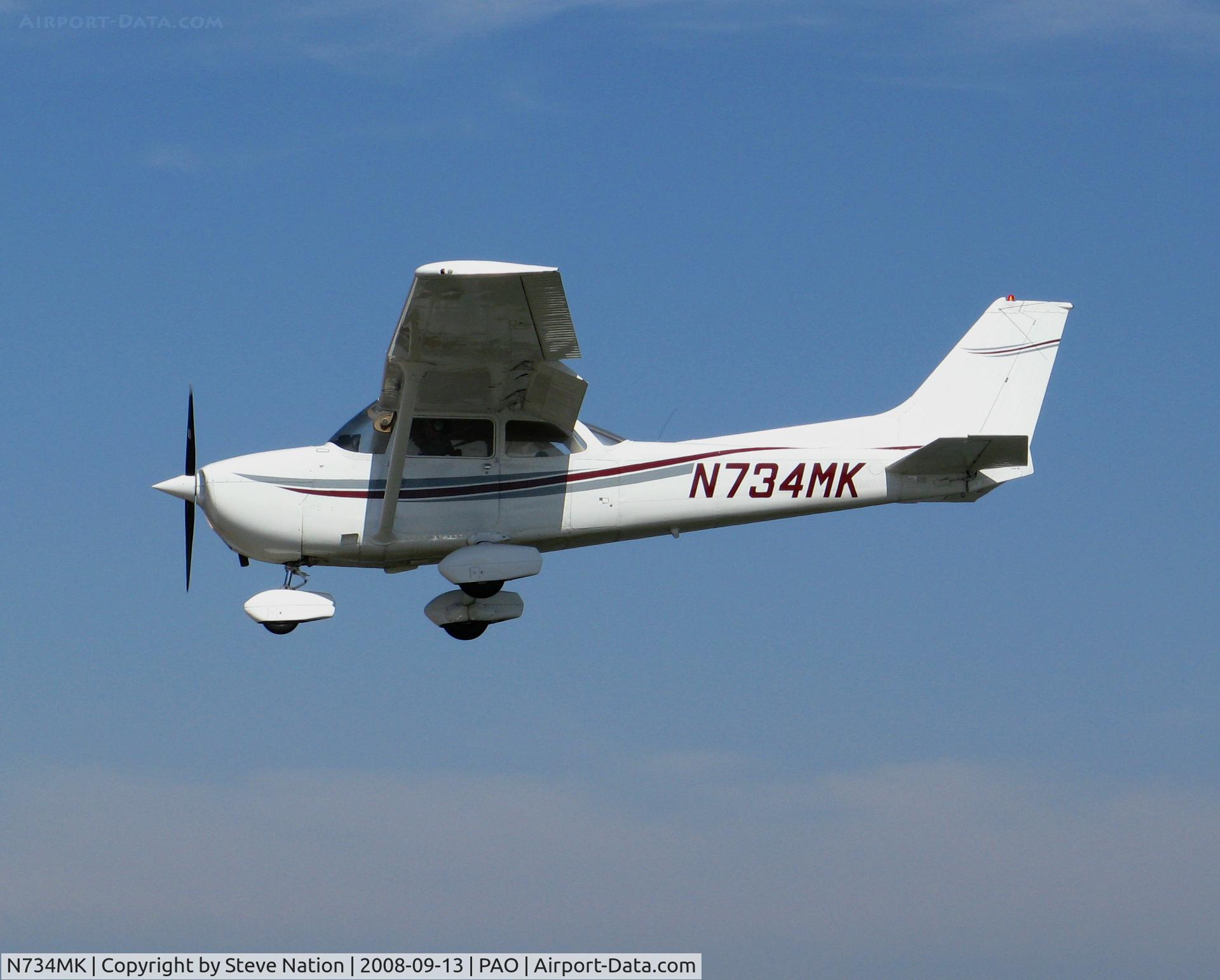 N734MK, 1977 Cessna 172N C/N 17268959, 1977 Cessna 172N landing @ Palo Alto, CA