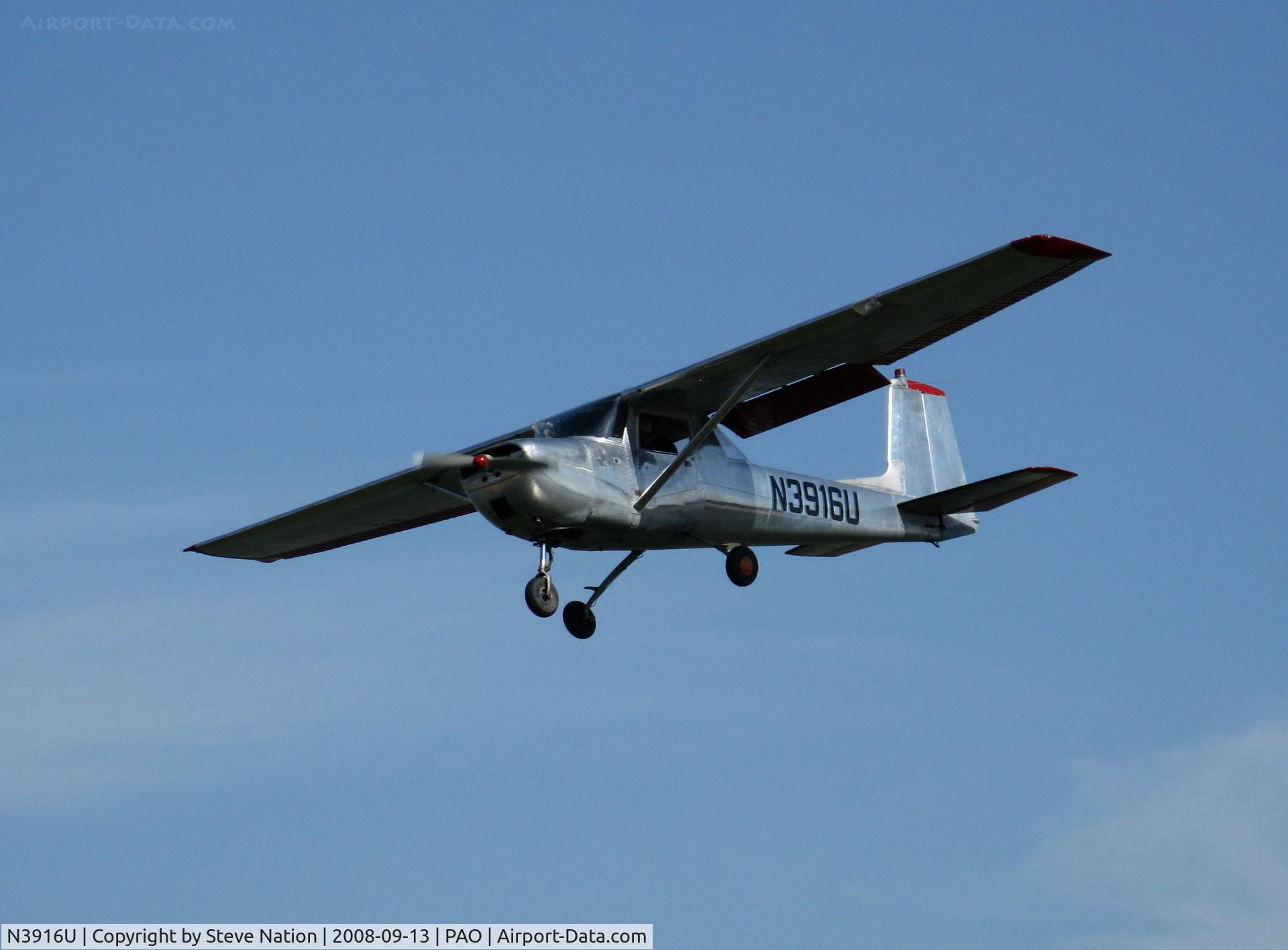 N3916U, 1965 Cessna 150E C/N 15061316, 1965 Cessna 150E from Concord shooting touch and go @ Palo Alto, CA