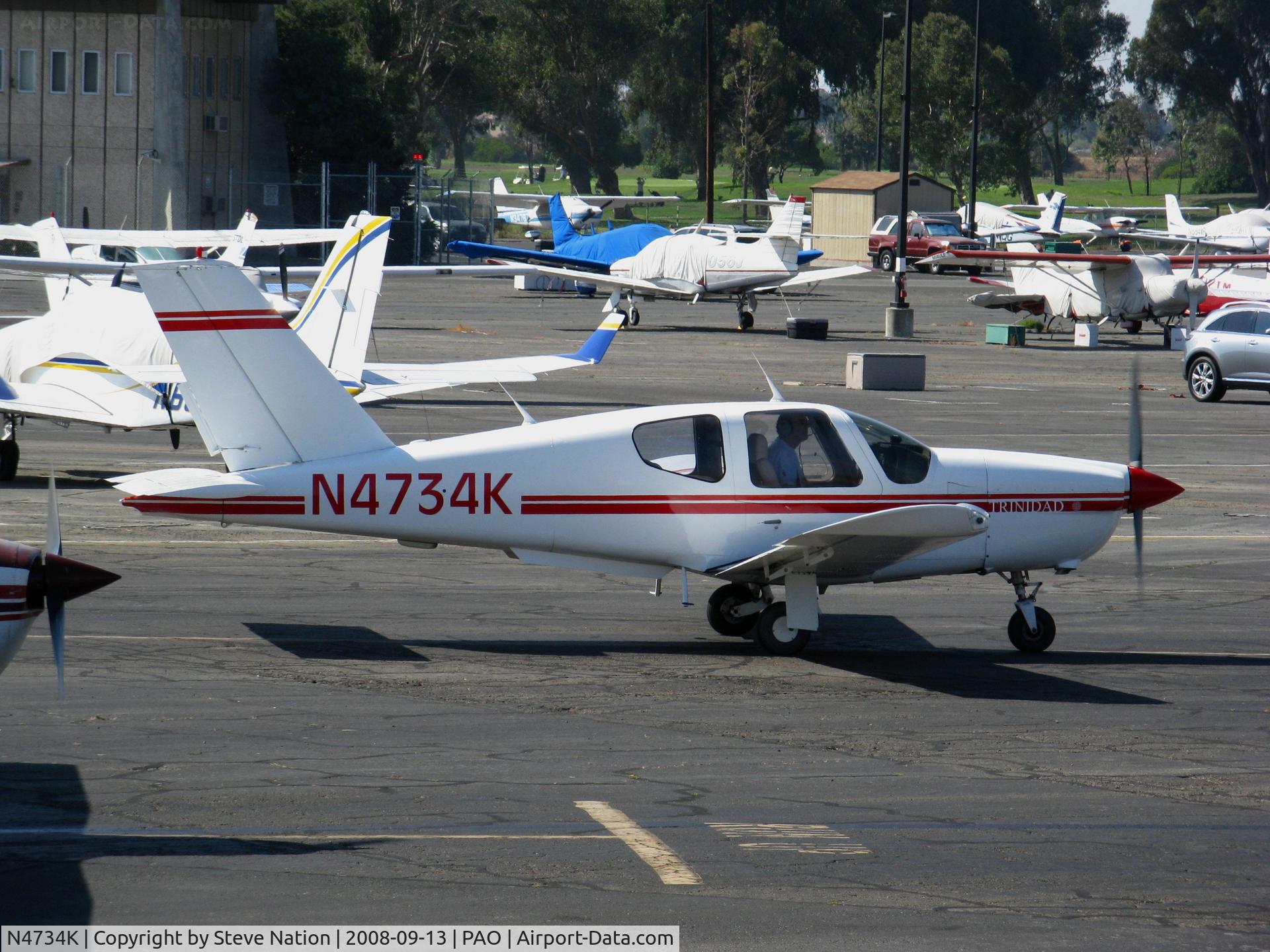 N4734K, 1984 Socata TB-20 TRINIDAD C/N 400, 1984 Socata TB-20 TRINIDAD holding by tower @ Palo Alto, CA