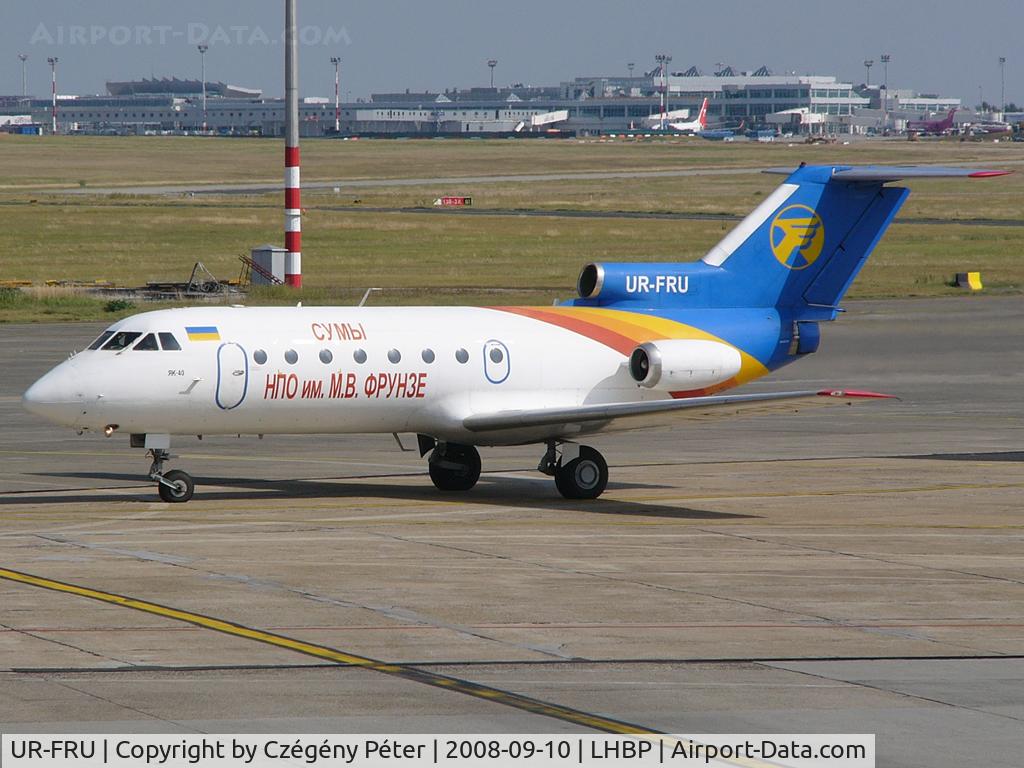 UR-FRU, Yakovlev Yak-40 C/N 9440737, Rare visitor from Ukraine.