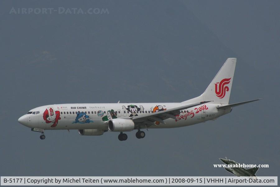 B-5177, 2006 Boeing 737-86N C/N 35210, Air China wearing a special scheme for the Olympics Games