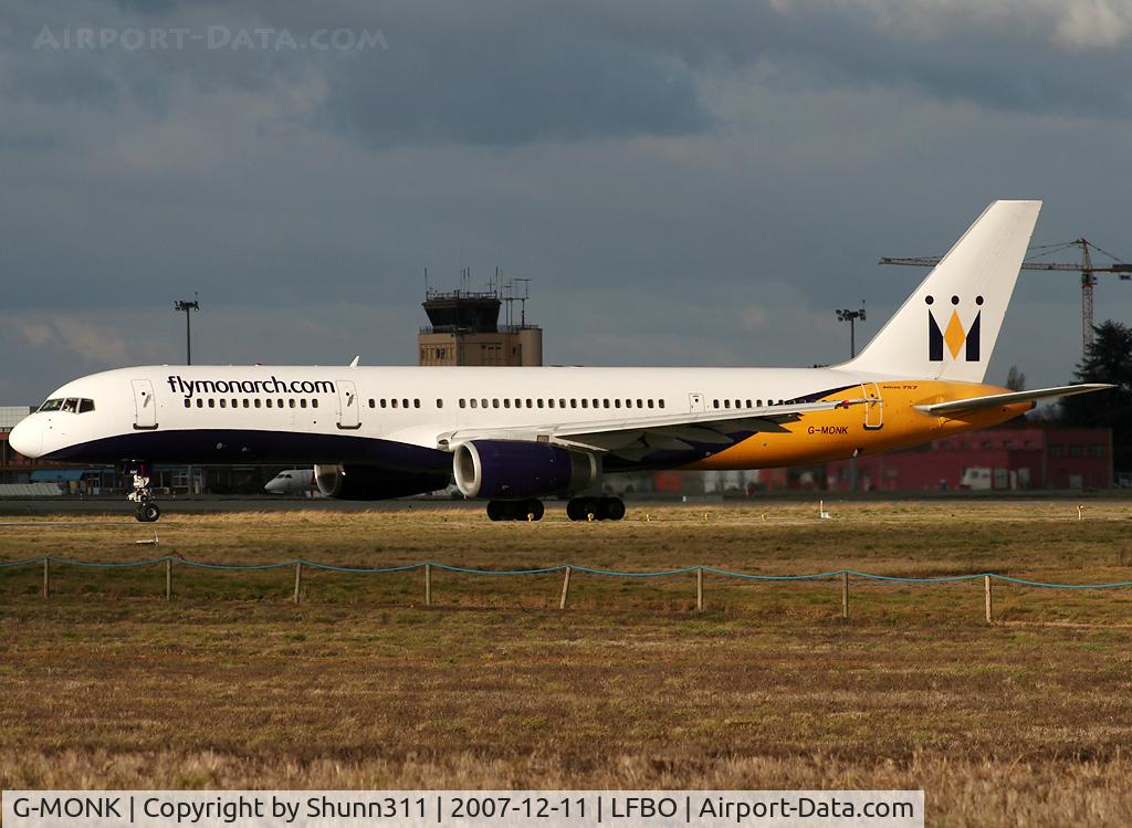 G-MONK, 1988 Boeing 757-2T7 C/N 24105, Lining up rwy 32R for departure in new c/s and titles...