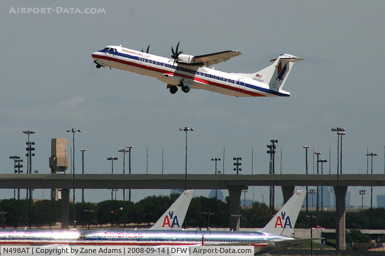 N498AT, 1997 ATR 72-212A C/N 498, American Eagle departing runway 36R at DFW