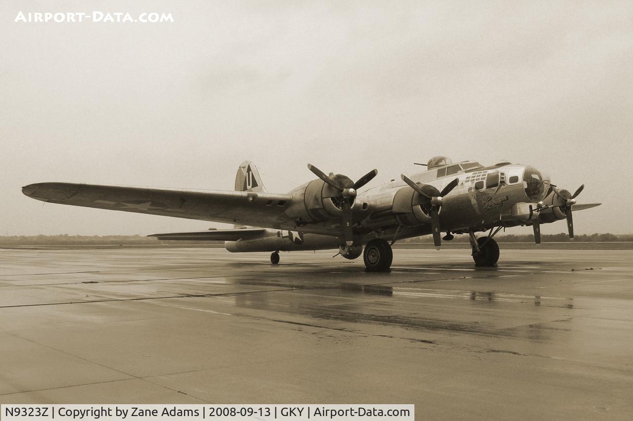 N9323Z, 1944 Boeing B-17G-85-DL Flying Fortress C/N 32155, CAF B-17 - Sentimental Journey at Arlington Municipal for a summer tour stop....waiting for Hurricane Ike remants to pass..