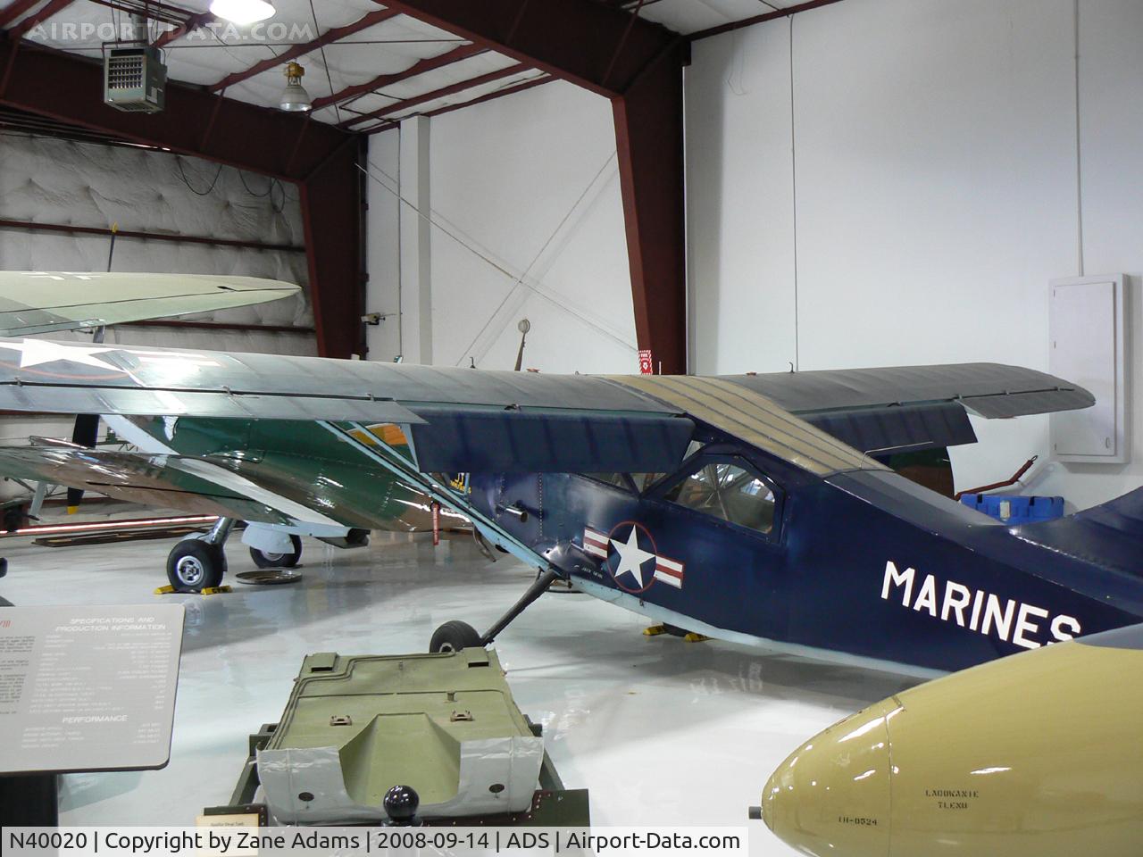 N40020, 1947 Stinson L-5E Sentinel C/N 76-3547, At the Cavanaugh Flight Museum