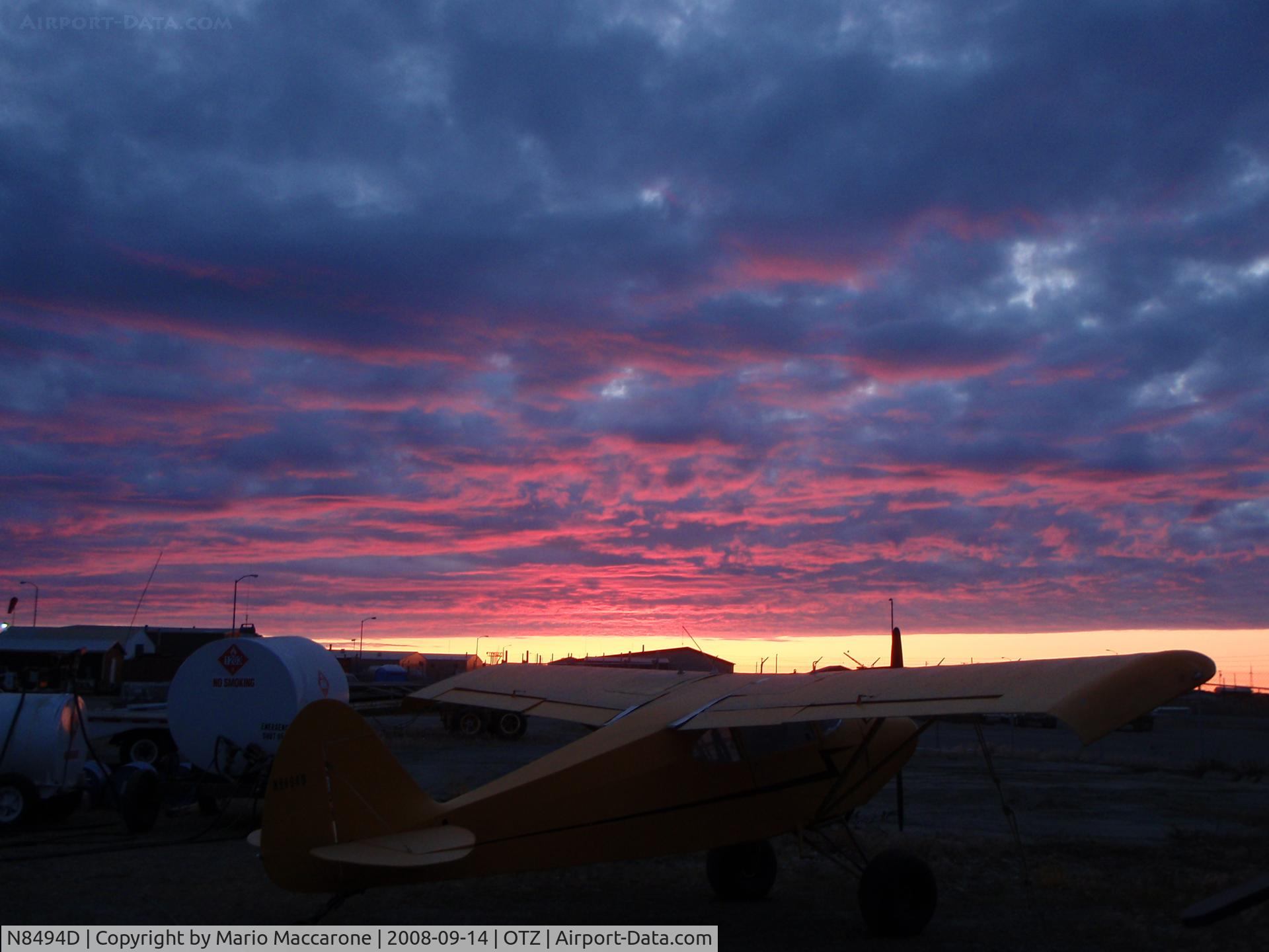 N8494D, 1957 Piper PA-22-160 Tri Pacer C/N 22-5721, Kotzebue At sunset