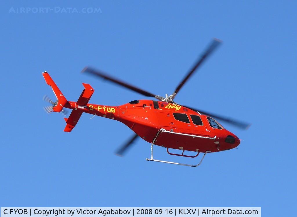 C-FYOB, 2008 Bell 429 GlobalRanger C/N 57002, At Leadville. A new Bell 429 model.