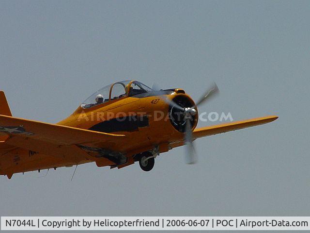 N7044L, 1955 North American T-28B Trojan C/N 200-286 (138215), Passing by after lift off