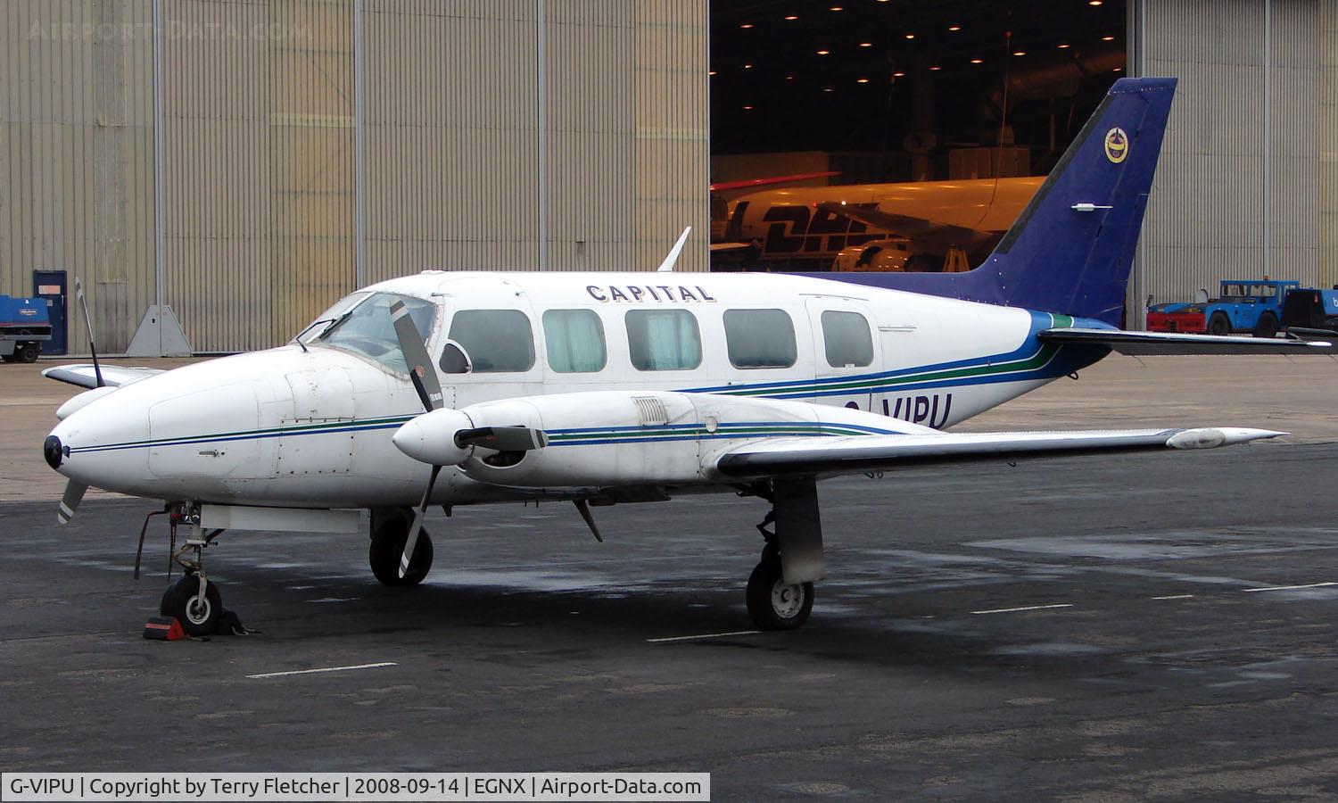 G-VIPU, 1981 Piper PA-31-350 Navajo Chieftain Chieftain C/N 31-8152115, Pa31 at east Midlands in Sept 2008