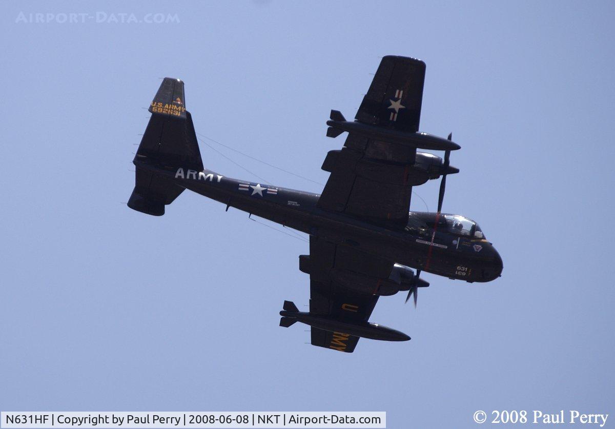 N631HF, 1959 Grumman OV-1B Mohawk C/N 11B, Levelling out for a simulated rocket run during the Sky Soldiers Demo