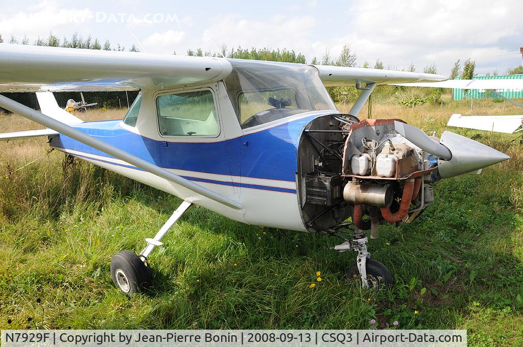 N7929F, 1966 Cessna 150F C/N 15064029, Seen here at CAS Air MRO at Valcourt Airport, Quebec, Canada