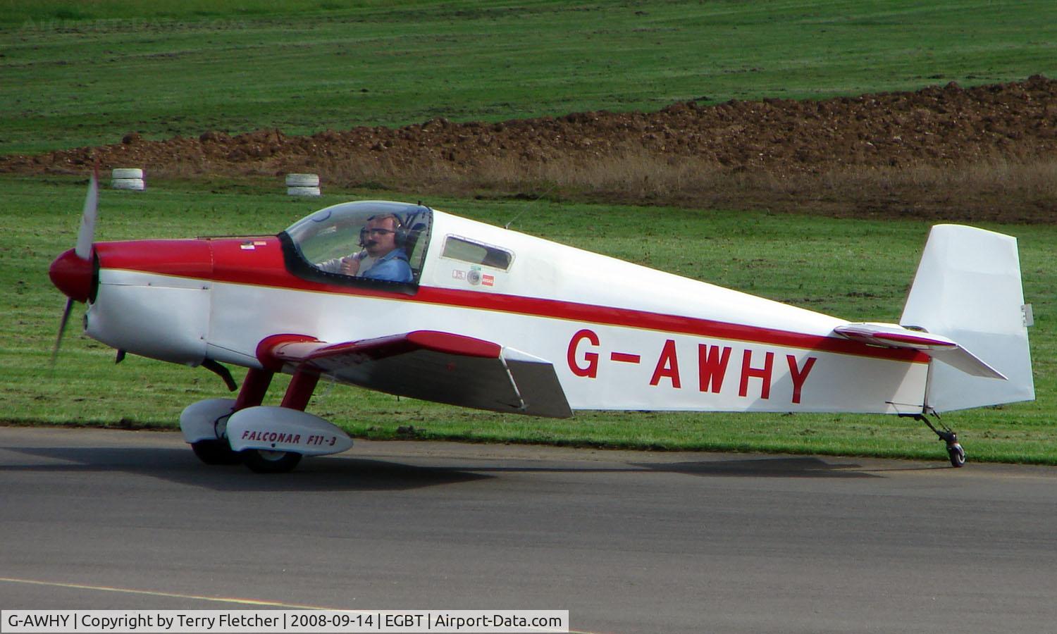 G-AWHY, 1995 Falconar F-11 Sporty C/N PFA 1322, Falconar F-11-3 - A visitor to the 2008 Turweston Vintage and Classic Day
