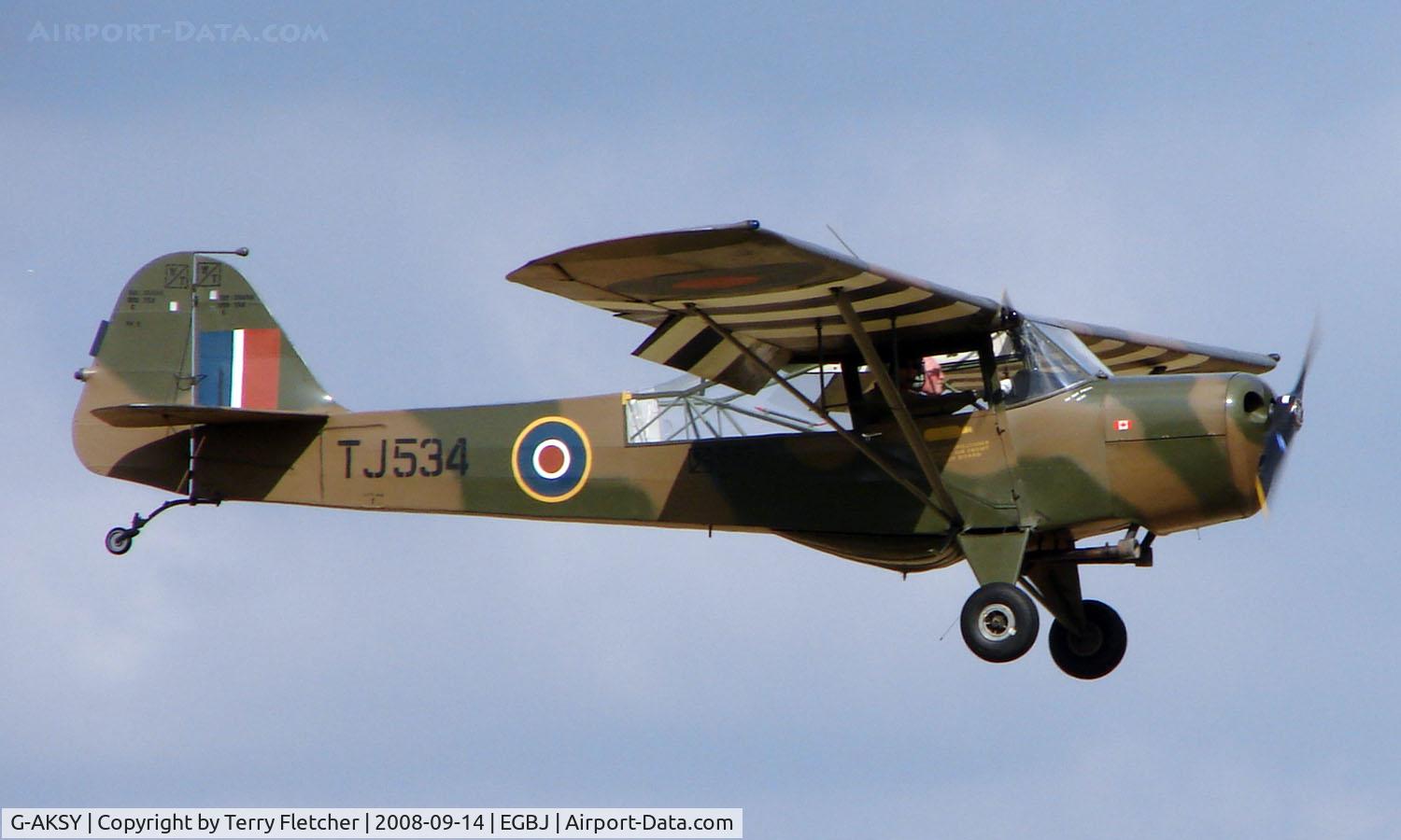 G-AKSY, 1944 Taylorcraft J Auster 5 C/N 1567, 1944 Auster 5 wearing Army Air Corps markings TJ 534 - A visitor to the 2008 Turweston Vintage and Classic Day