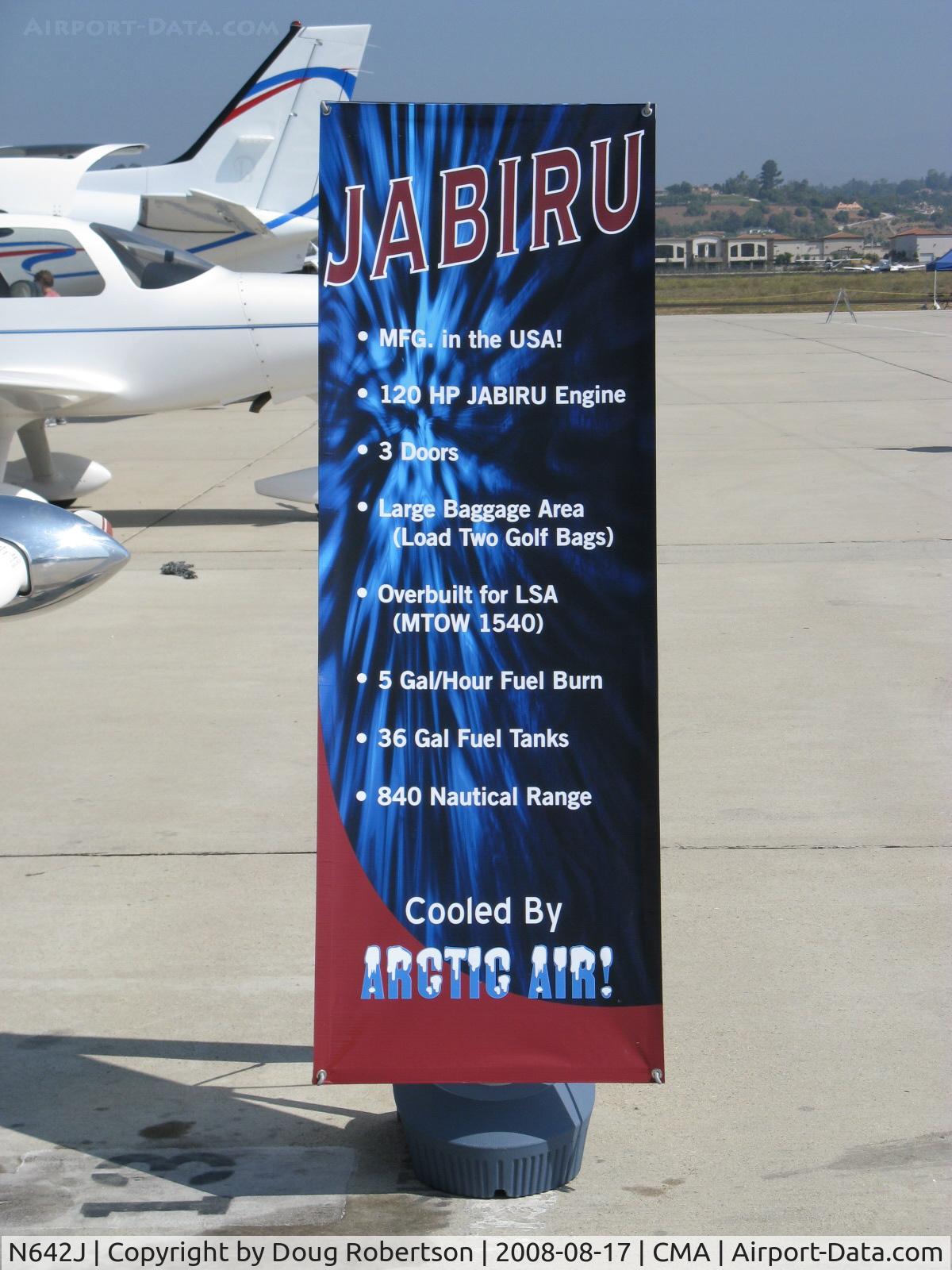 N642J, 2008 Jabiru J230-SP C/N 526, 2008 Jabiru USA Sport Aircraft J230-SP, Jabiru 3300 120 Hp S-LSA, data