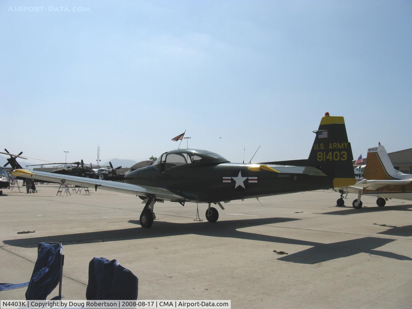 N4403K, 1948 Ryan Navion C/N NAV-4-1403, 1948 Ryan NAVION as L-17B, Continental E-185 (Owner states 225 hp) engine, single windshield, canopy mods