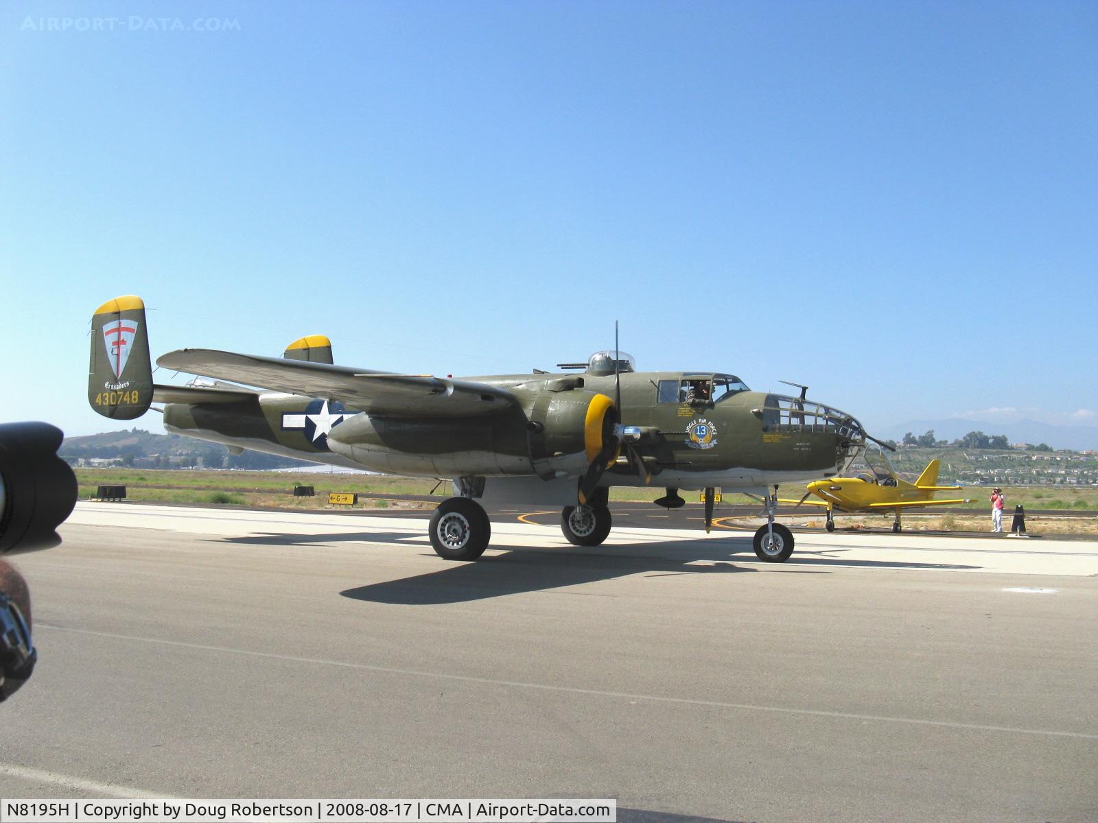 N8195H, 1944 North American TB-25N Mitchell C/N 108-34023 (44-30748), 1944 North American TB-25N MITCHELL 'Heavenly Body', two Wright Cyclone C14BBs (USAF R-2600-13) 1,700 Hp each, taxi